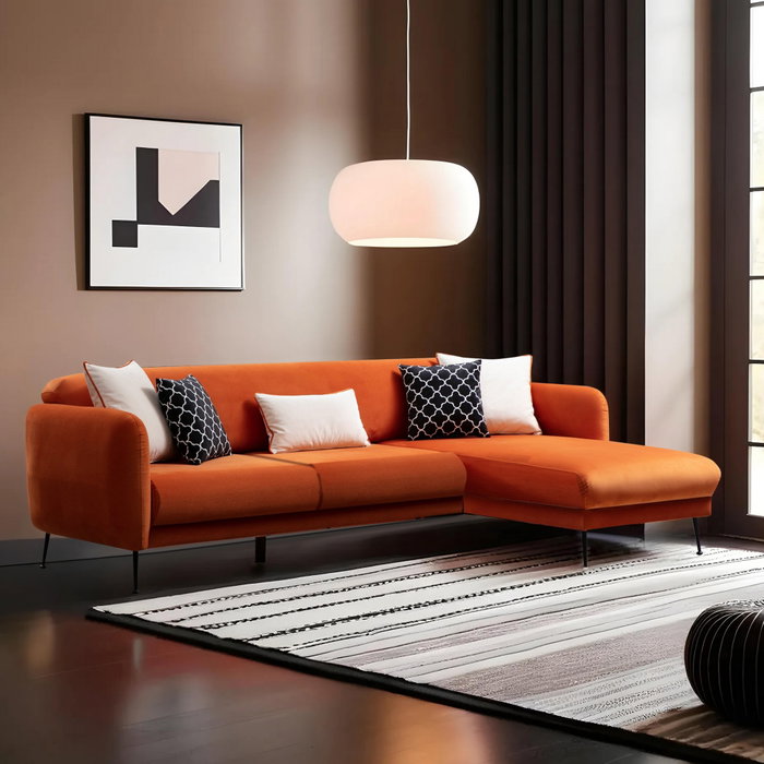 Atelier Del Sofa Sevilla Corner Right (L3+Chl) Sofá-Cama Esquinero Naranja 270 x 170 cm
